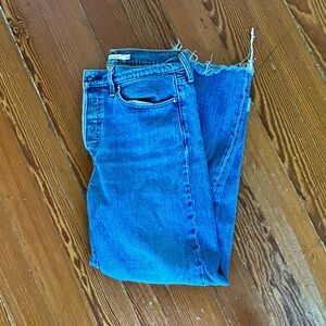 Levi’s Wedgie Straight Jeans, Raw Hem, Size 29